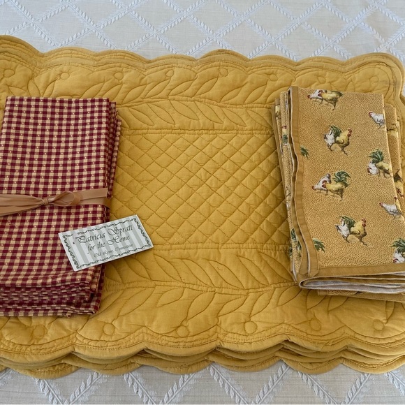 Kitchen Set Of 6 Quilted Placemats With 2 Sets Of Coordinating